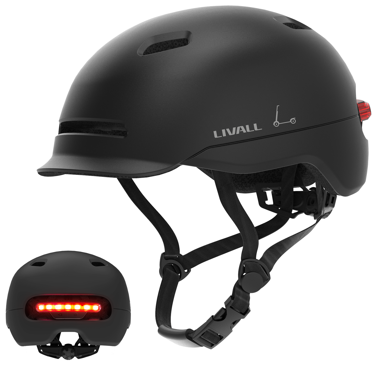 livall c20 fahrradhelm LIVALL C20 Urban Smart Helmet With Brake Warning LED White / M 21.25-22.83 in (54-58 cm)