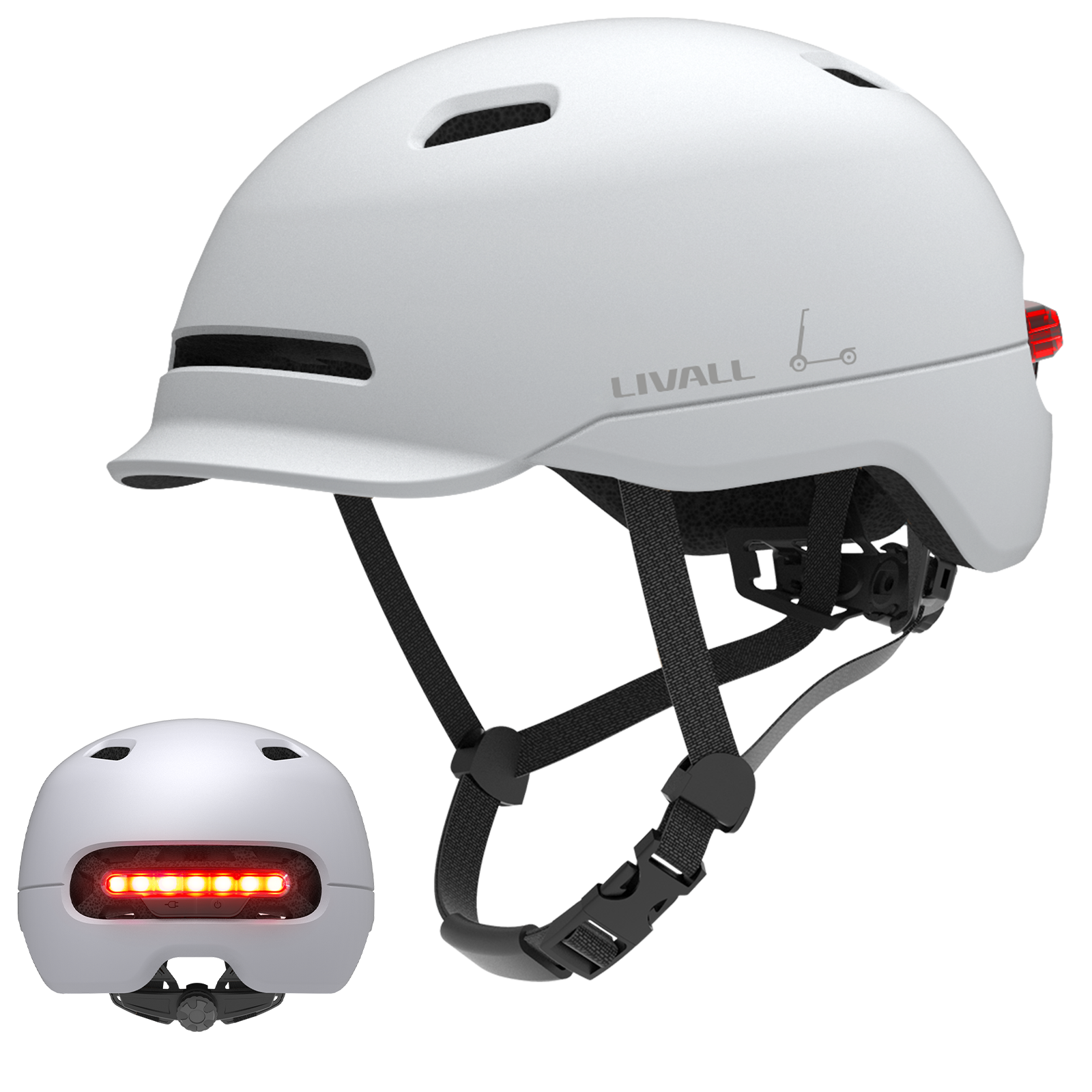 fahrradhelm livall c20 LIVALL C20 Urban Smart Helmet With Brake Warning LED White / M 21.25-22.83 in (54-58 cm)