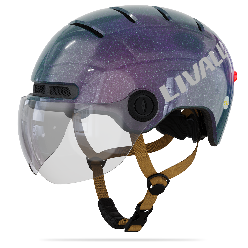 bike helmet with detachable visor LIVALL L23 Cycling Smart Helmet with Removable Visor Mirage Purple / M 21.25-22.83 in (54-58 cm)