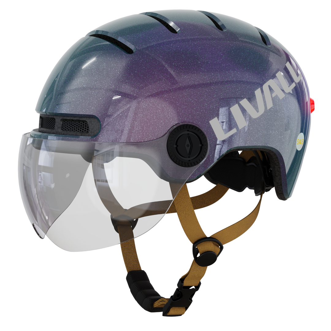 bike helmet adjustable LIVALL L23 Cycling Smart Helmet with Removable Visor Mirage Purple / M 21.25-22.83 in (54-58 cm)