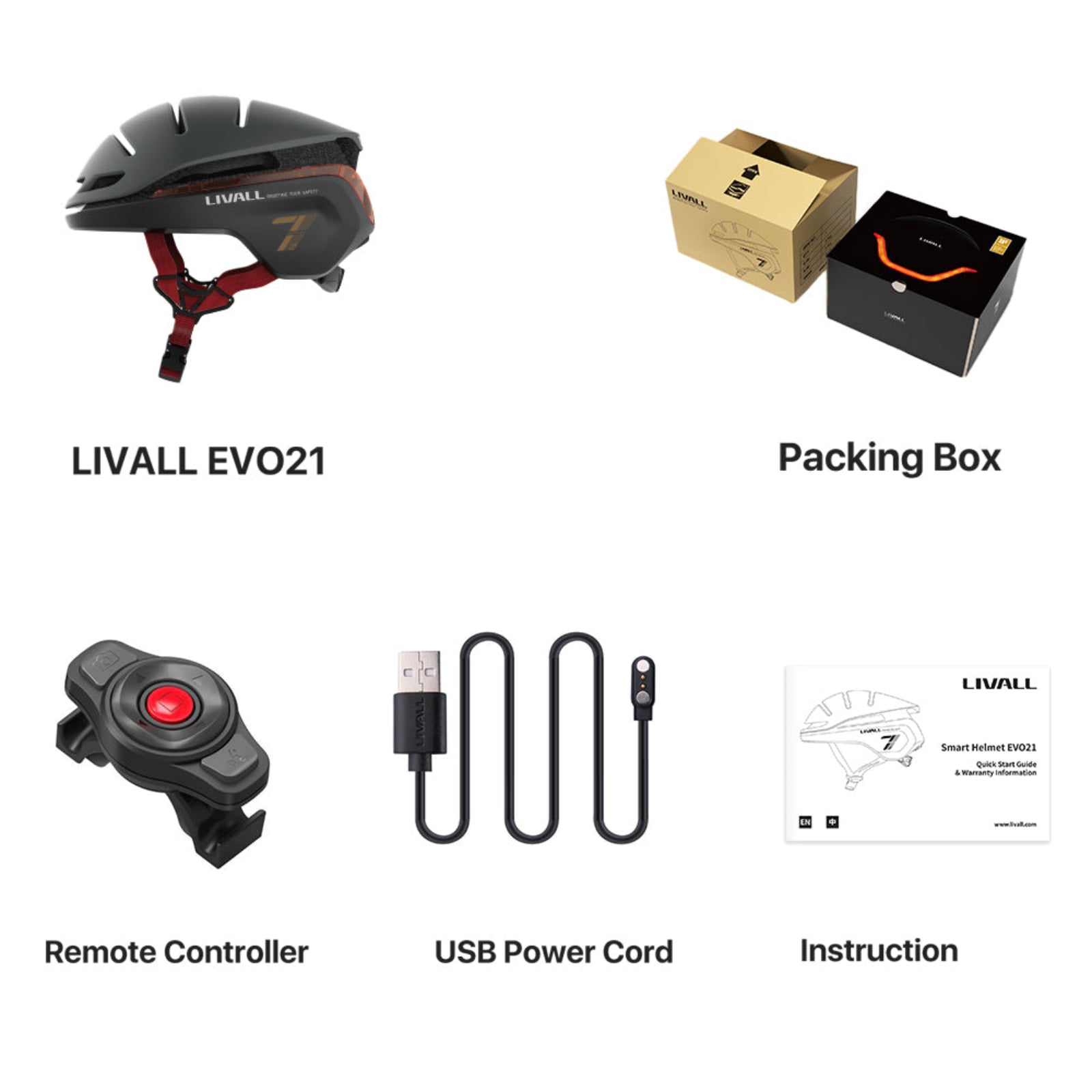LIVALL EVO21 Smart Bike Helmet with Light, Smart Helmet with Wide-Angle Light | Turn Signals | Brake Warning Light